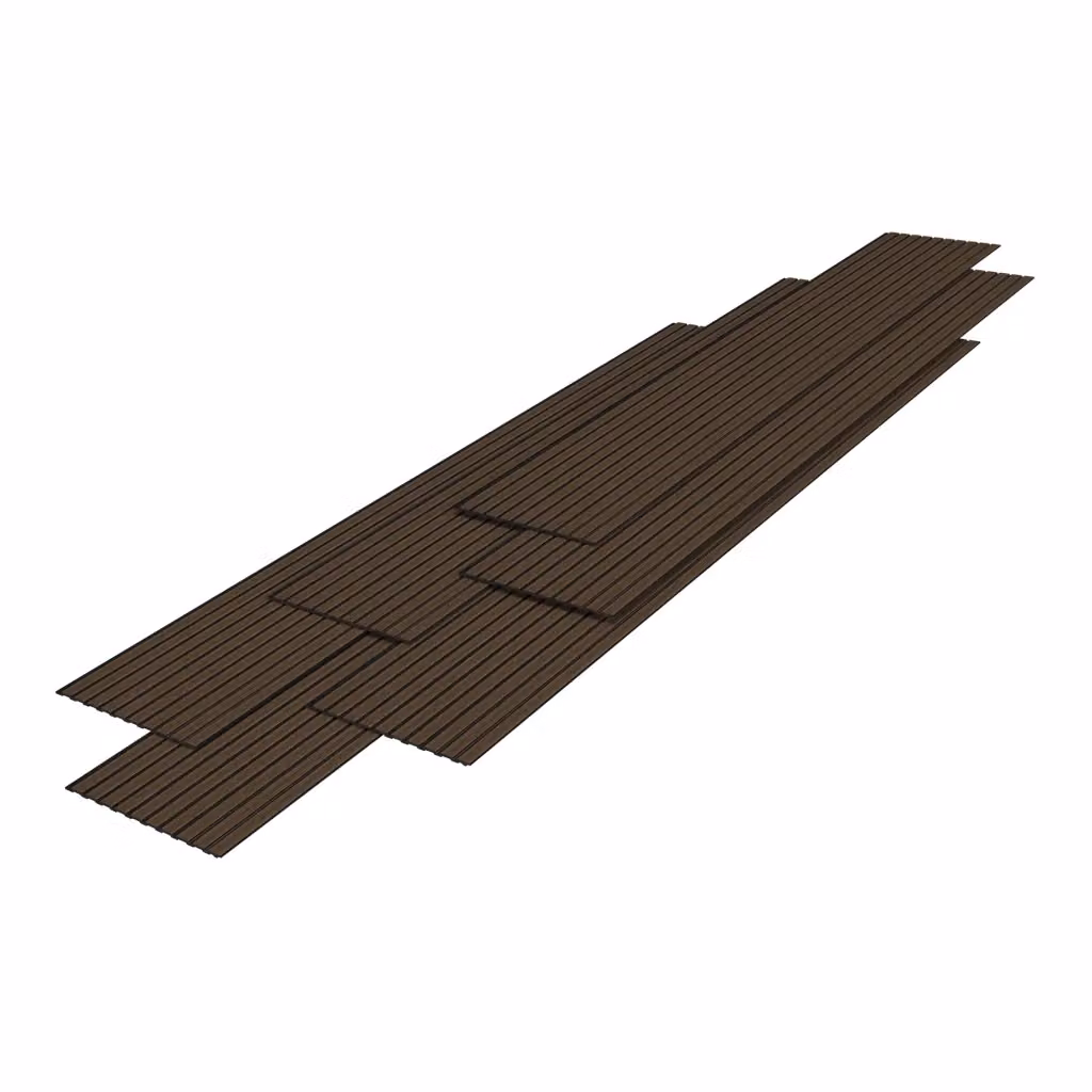 Set di 6 pannelli murali 3D Bronckhorst NEU.HOLZ con effetto legno scuro in polistirolo, colore marrone – 2