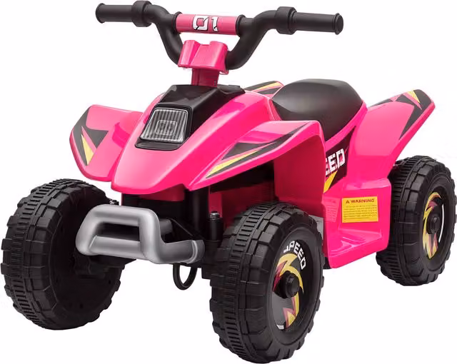 Quad Elettrico per Bambini HOMCOM Rosa con Batteria Ricaricabile 6V, L/P/H: 72 x 40 x 45.5 cm – 1