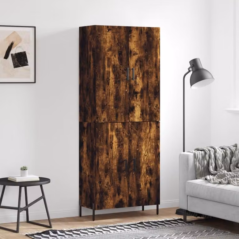 vidaXL Credenza rovere affumicato 69,5x34x180 cm materiale a base di legno