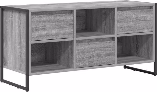 Mobile porta TV industriale moderno con cassetto 100 x 36 x 49 cm in legno multistrato grigio sonoma 02_0054538