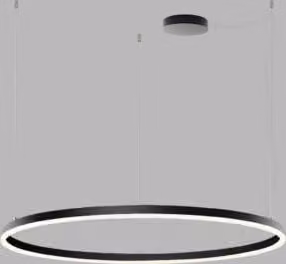 Lampadario LED dimmerabile CIRCLE P-Z CRI90, Variante: Ø 1000 x 33 x 2500 mm, 80 W, 3000 K, nero, DALI