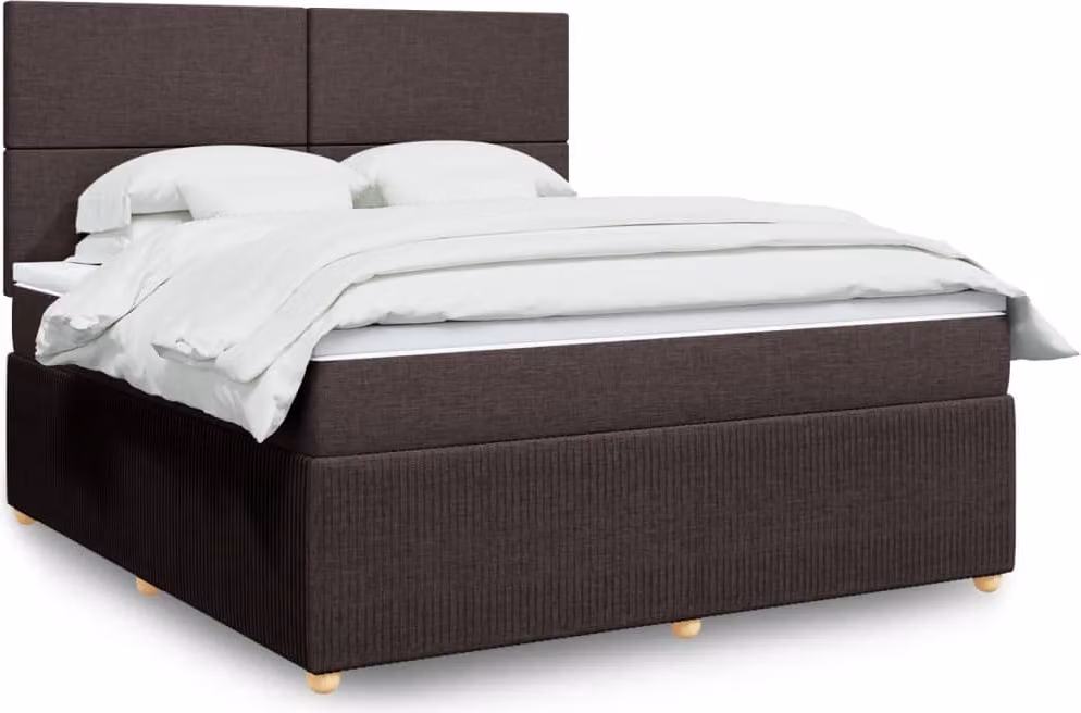 Maison Exclusive - Letto boxspring con materasso, marrone scuro, 180x200 cm, rivestimento in tessuto