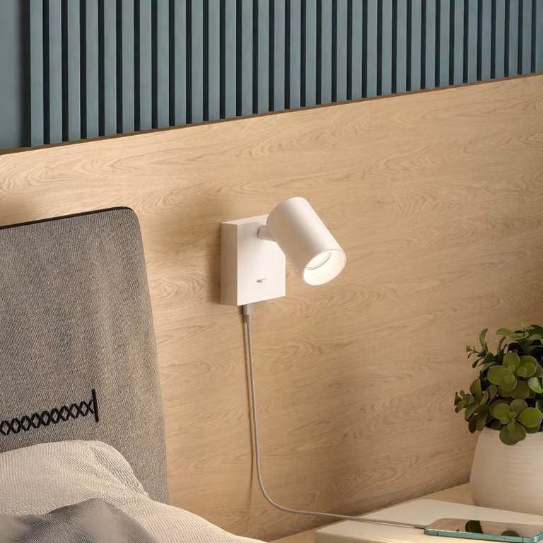 Deko-Light Faretto da parete CAN TILT, bianco, 10 x cm, metallo, interruttore, USB TILT, Bianco / Opale, Soggiorno / Sala da pranzo, Alluminio, Faretto
