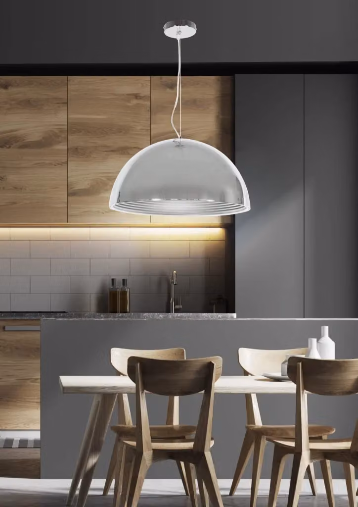 Lampada a sospensione Candellux Dorada in metallo cromato, diametro: 40 cm, regolabile in altezza – 2