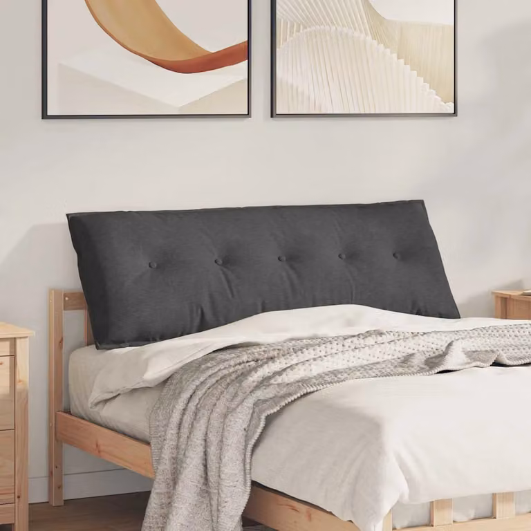 Cuscino per schiena vidaXL in velluto a coste grigio, L 140 cm x P 50 cm