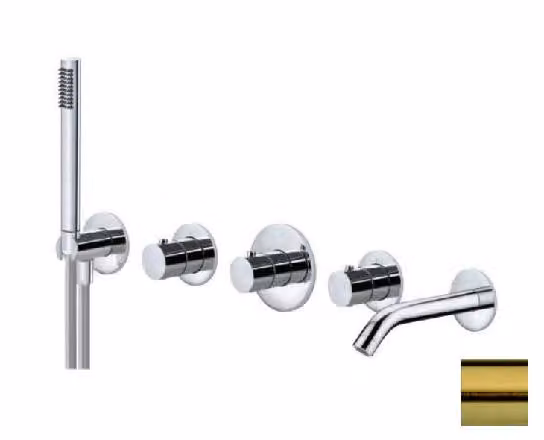 Paffoni Modular Box - Miscelatore termostatico da incasso per 2 elettrodomestici, oro spazzolato MDE001HGSP