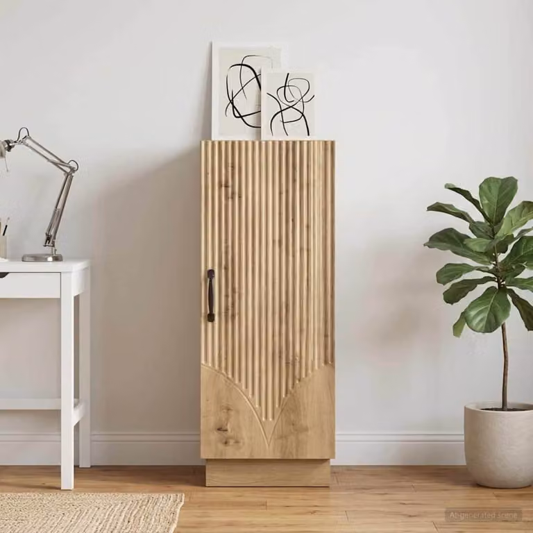 vidaXL Credenza Moderna in Legno e Metallo Marrone L: 33 cm, P: 34,5 cm, H: 87 cm