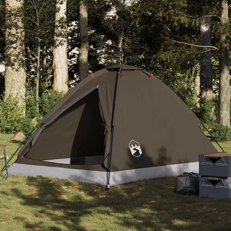 Tenda da campeggio a cupola vidaXL per 4 persone, impermeabile, marrone in poliestere