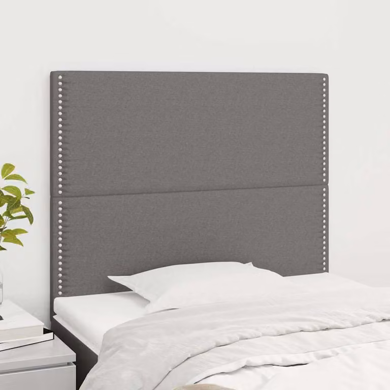 Testiera per letto vidaXL in tessuto grigio scuro con pannello imbottito L: 100 cm, P: 5 cm, H: 118-128 cm