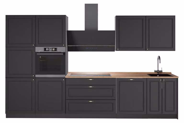 Cucina componibile Vicco Fame-Line Oro-antracite rustico/Antracite 340 cm, PL Rovere, Model 64550