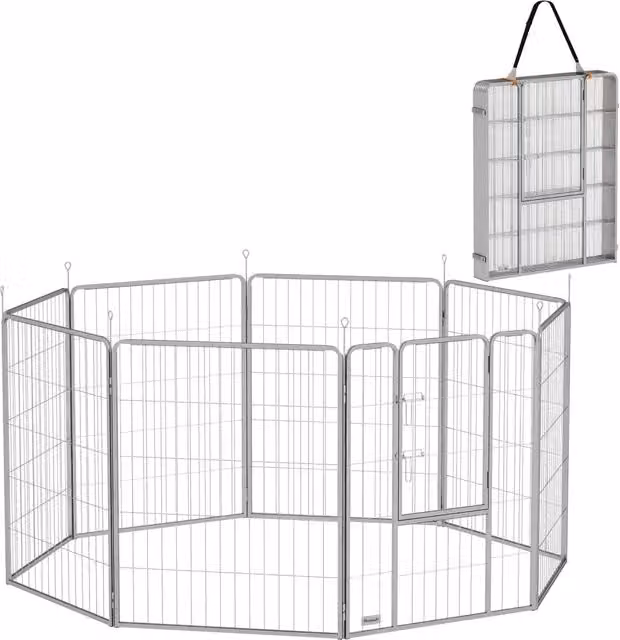 Recinto per animali domestici Minimal in acciaio inox color argento