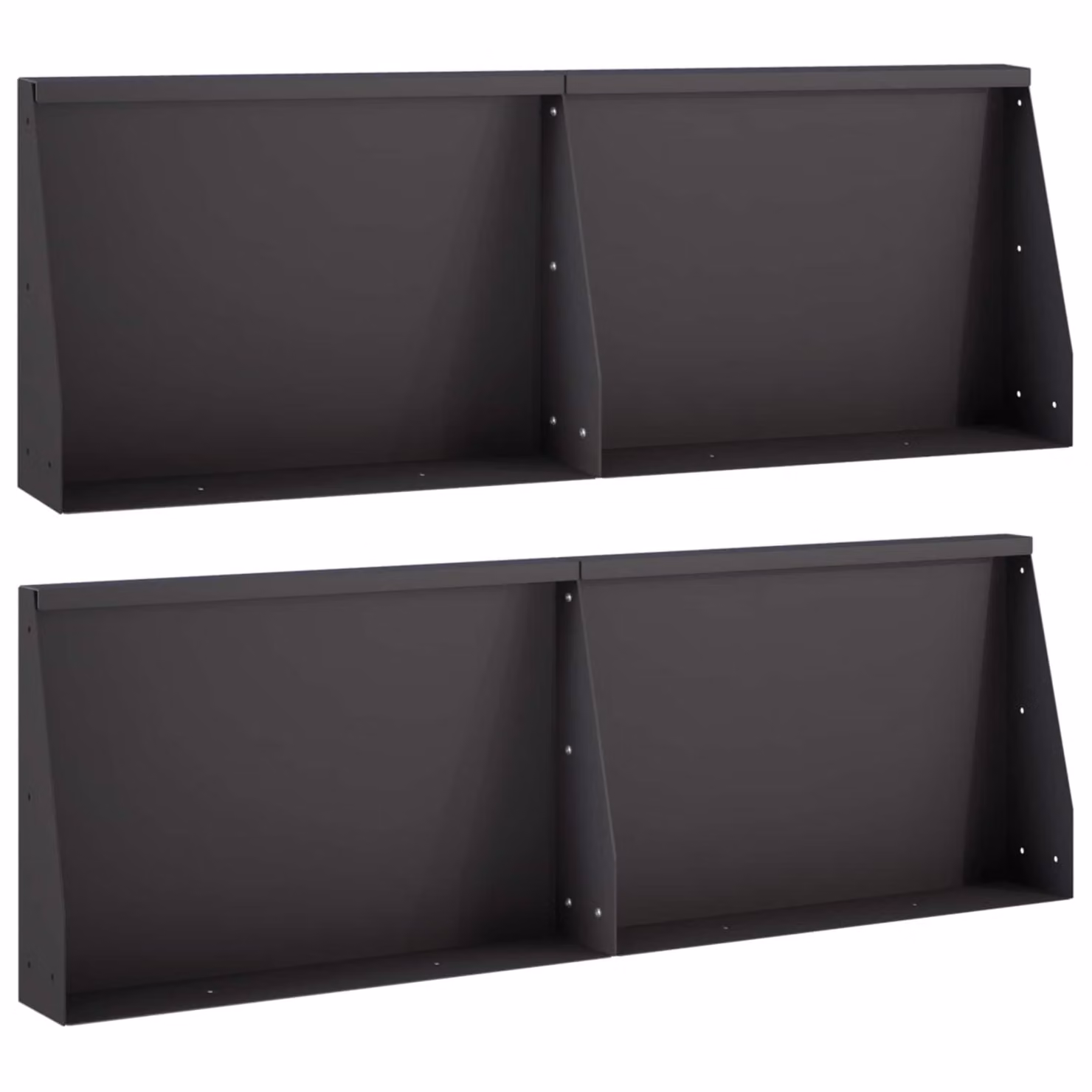Set di 4 muretti di contenimento per orto rialzato vidaXL in acciaio nero, L: 60 cm, P: 30 cm, H: 12 cm