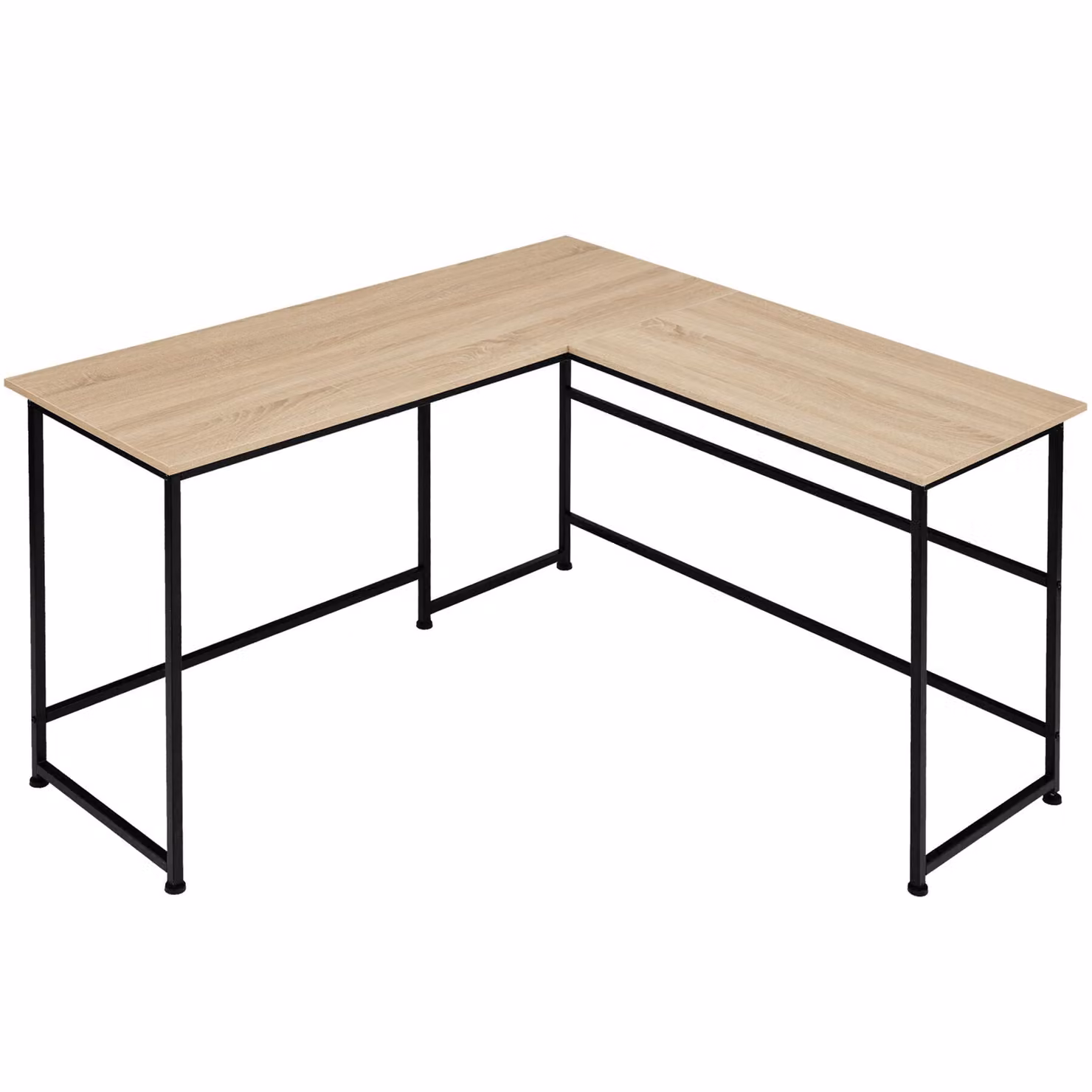 Scrivania angolare industriale TecTake GmbH in rovere e nero, L: 140 cm, P: 130 cm, H: 76,5 cm – 3