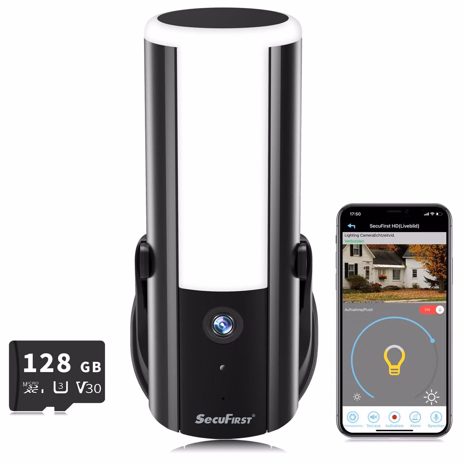 Telecamera di sicurezza con luce esterna e funzione di proiettore Wi-Fi