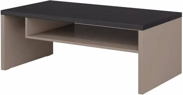 Tavolino basso HAVANA Meublorama beige e nero con piano nero opaco L/P/H: 60 x 45 x 33 cm