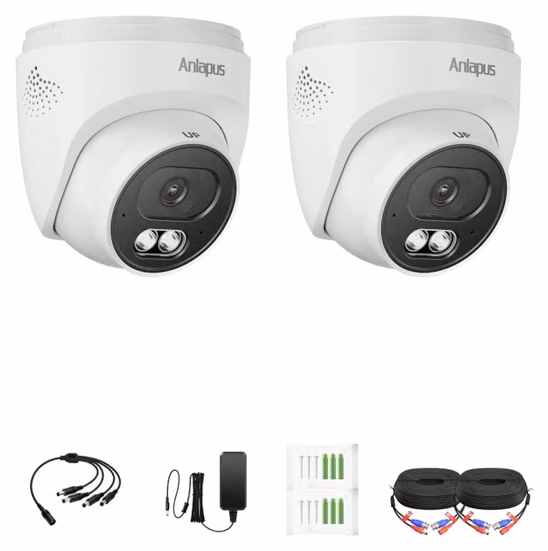 Telecamera a cupola, video ultra-nitido 4K, visione notturna, confezione da 2, alimentazione 220V-240V, spina di tipo EU