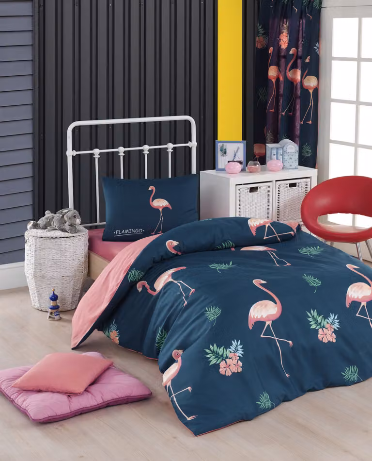 L'Essentiel Linge de Maison, Begonvilla- EPJ7190, blu scuro, piumini, 65% cotone / 35% poliestere