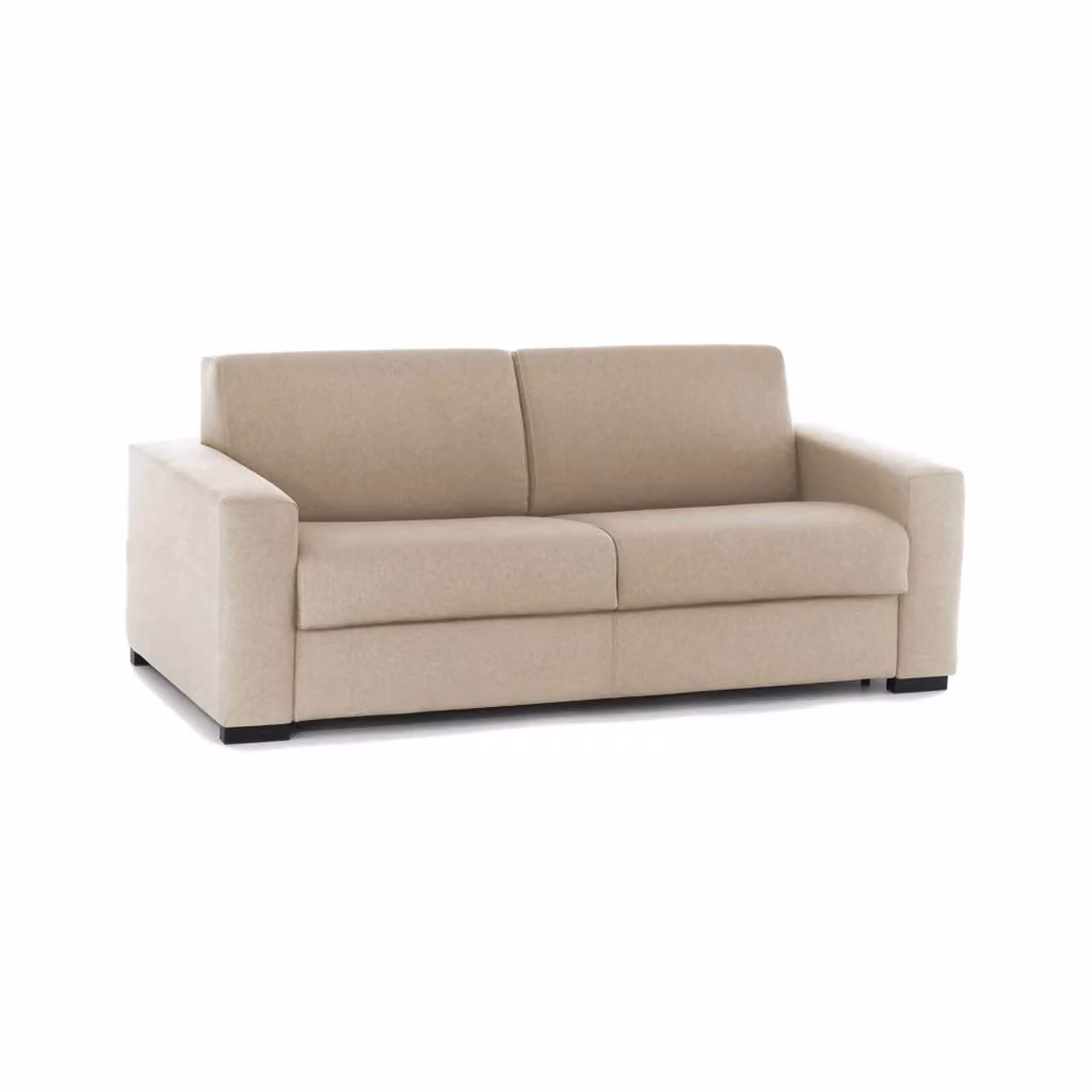 Divano Letto Zinnia Talamo Italia, Sofà 3 Posti Moderno con Apertura Girevole e Braccioli Slim, Rivestimento in Tessuto Beige, L: 200 cm, P: 95 cm, H: 90 cm – 2