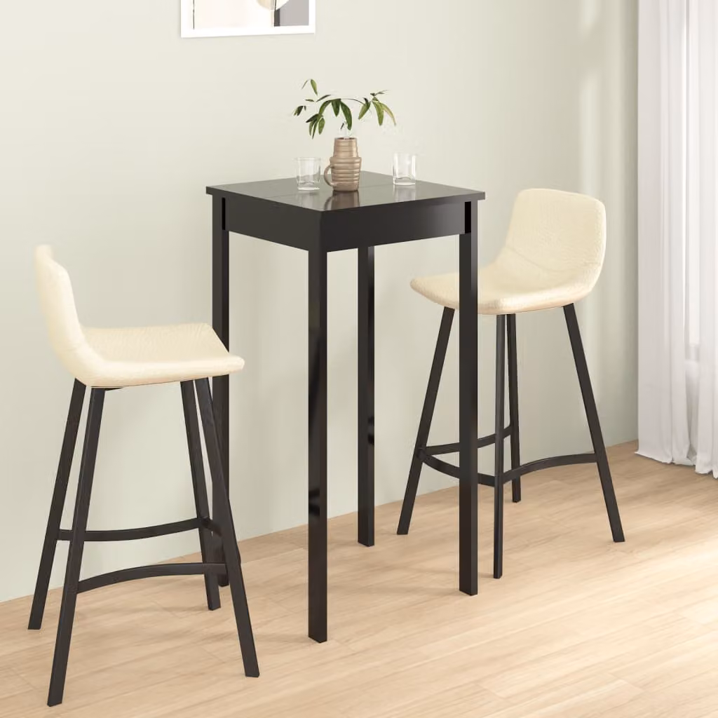 vidaXL Tavolo da Bar Moderno in MDF Nero L/P/H: 55 x 55 x 107 cm
