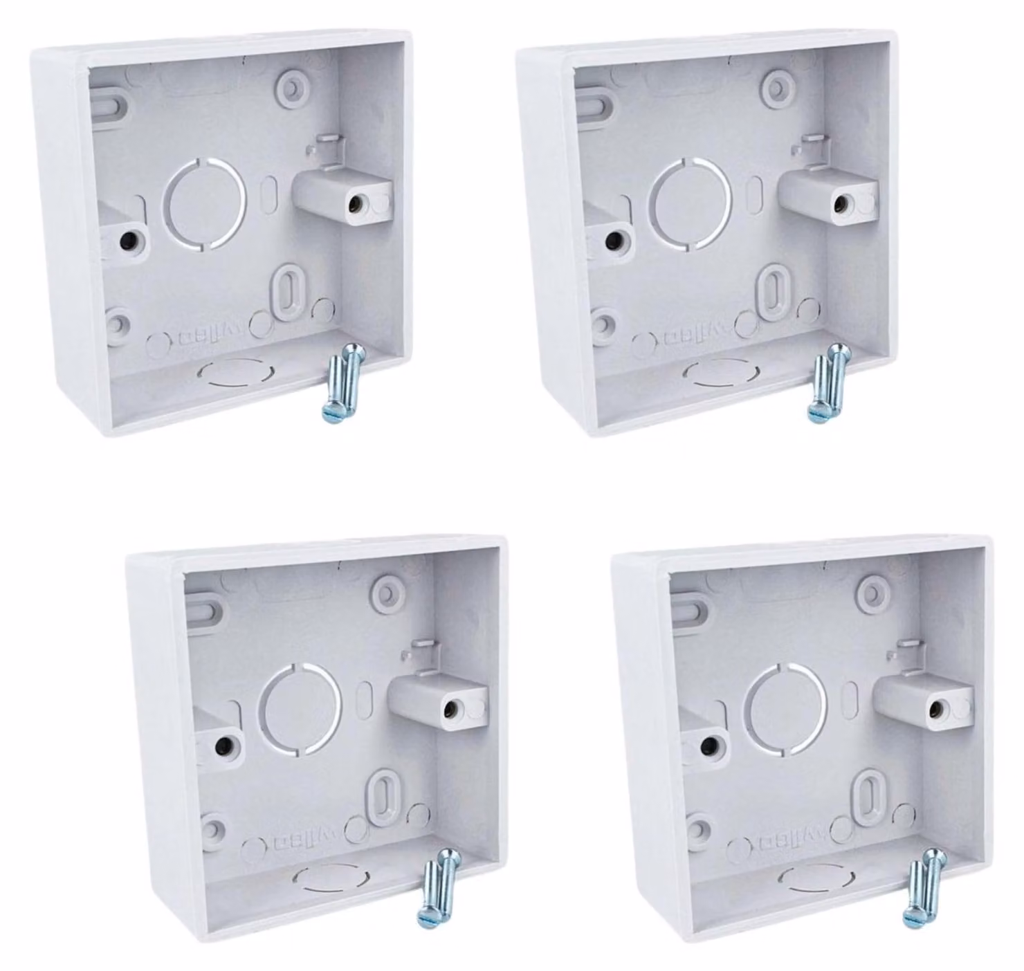 Set di 4 prese a muro quadrate da 86 x 86 mm, adatte per termostati