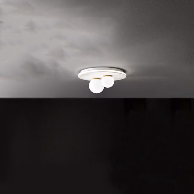Plafoniera Moderna Perenz Ball in Metallo e Vetro Bianco con LED 38W 3000K