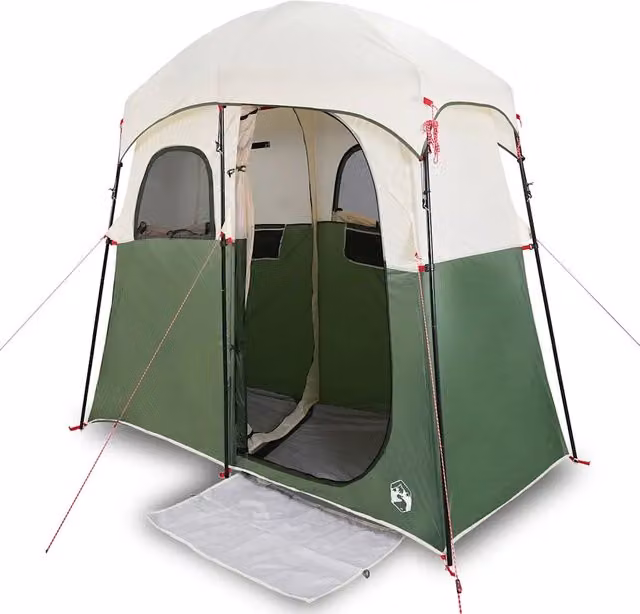Tenda da doccia impermeabile Outsunny verde per 2 persone L: 256 cm, P: 225 cm, H: 136 cm