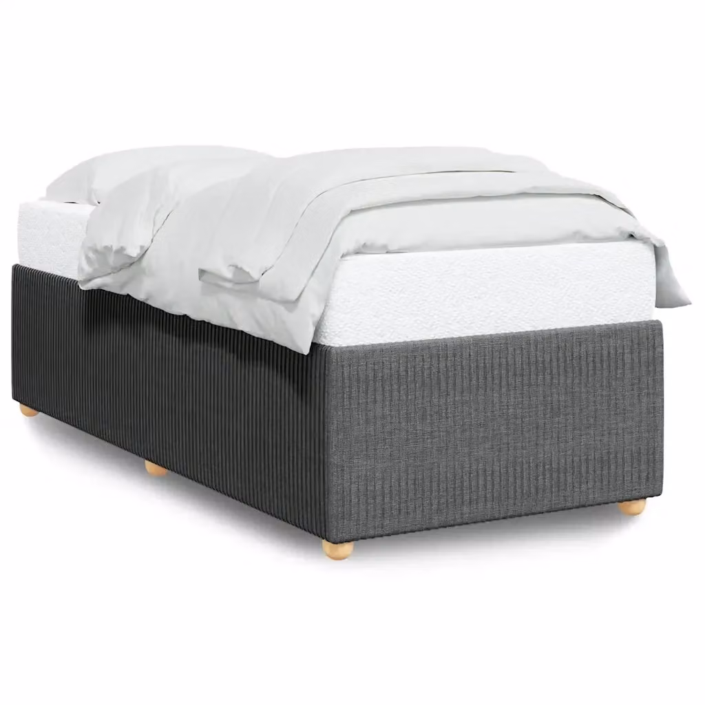 Struttura Letto Giroletto Design Mania in Tessuto Grigio con Doghe in Legno L/P/H: 90 x 190 cm – 2
