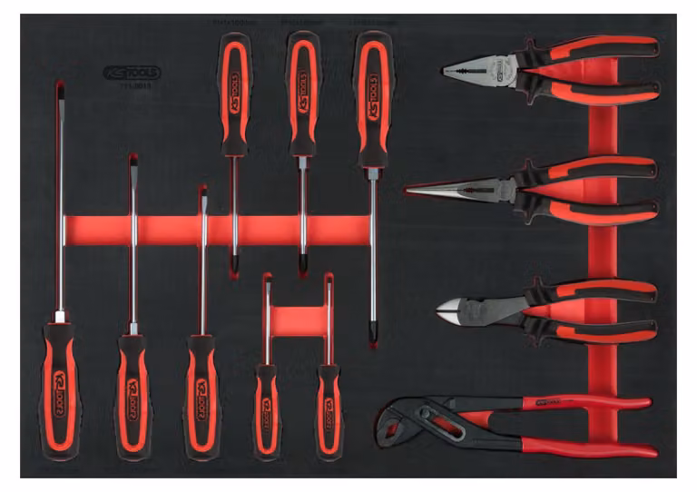 KS TOOLS Set di cacciaviti e pinze 12 pezzi con inserto sistema 1/1 - 711.0013