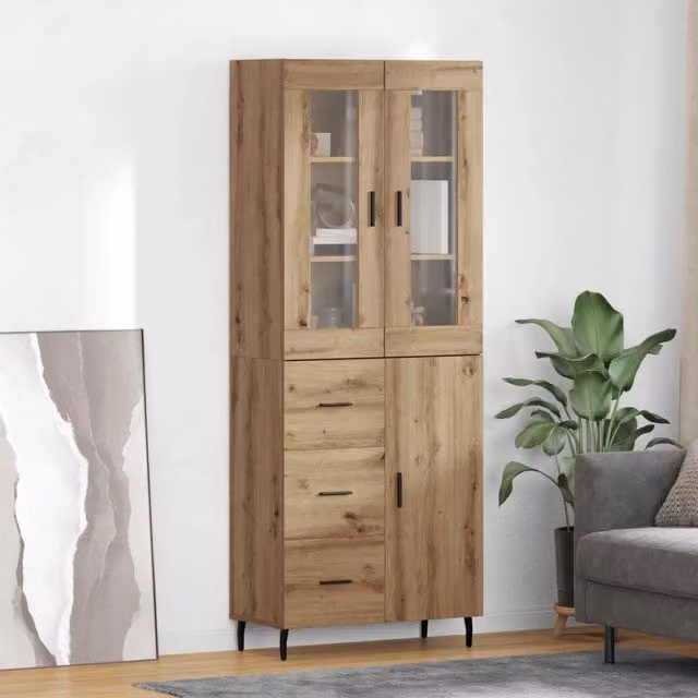Credenza 2 pz Rovere artigianale 69,5 x 34 x 180 cm 3415978