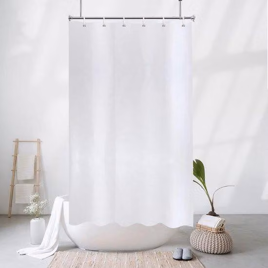 Tenda a rullo impermeabile bianca 120x200 cm, piccola tenda a rullo per vasca da bagno, per zone bagno di piccole dimensioni, in pellicola di poliestere idrorepellente, tenda a rullo per zone bagno, impermeabile, resistente ai batteri, con 8 barre metalli
