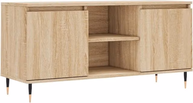 Mobile TV con contenitore moderno soggiorno camera da letto 104 x 35 x 50 cm in legno multistrato rovere sonoma 02_0048552