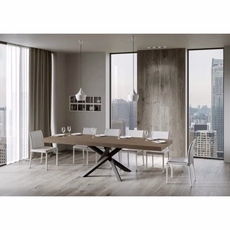 Tavolo allungabile Volantis Premium Itamoby con telaio antracite e piano beige, L: 200/304 x P: 90 cm – 2