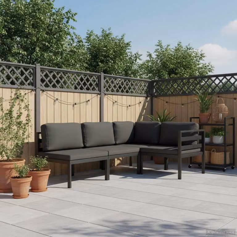 Maison Exclusive - Set da giardino 4 pezzi con cuscini in alluminio antracite