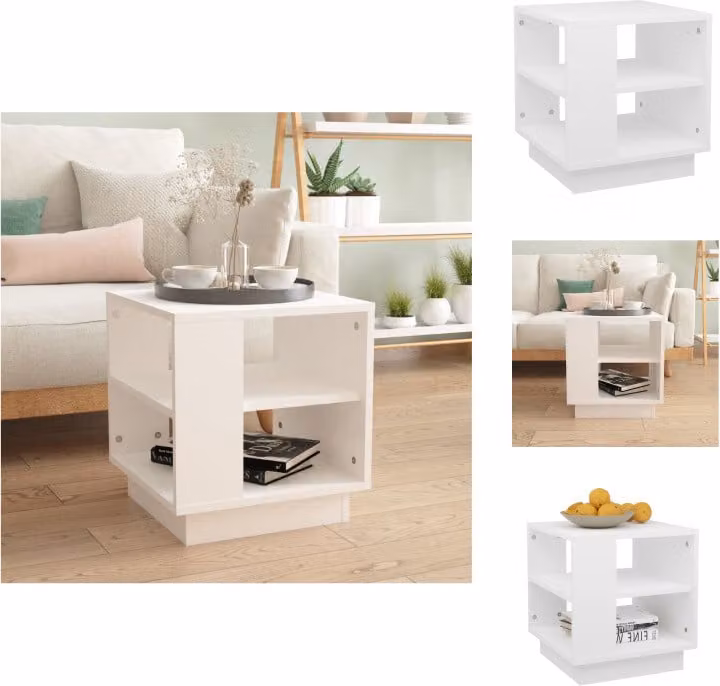 vidaXL Tavolino bianco 40x40x43 cm in legno - Tavolini da caffè