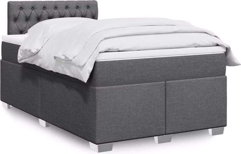 Maison Exclusive - Letto boxspring con materasso grigio scuro 120x190 cm Tessuto