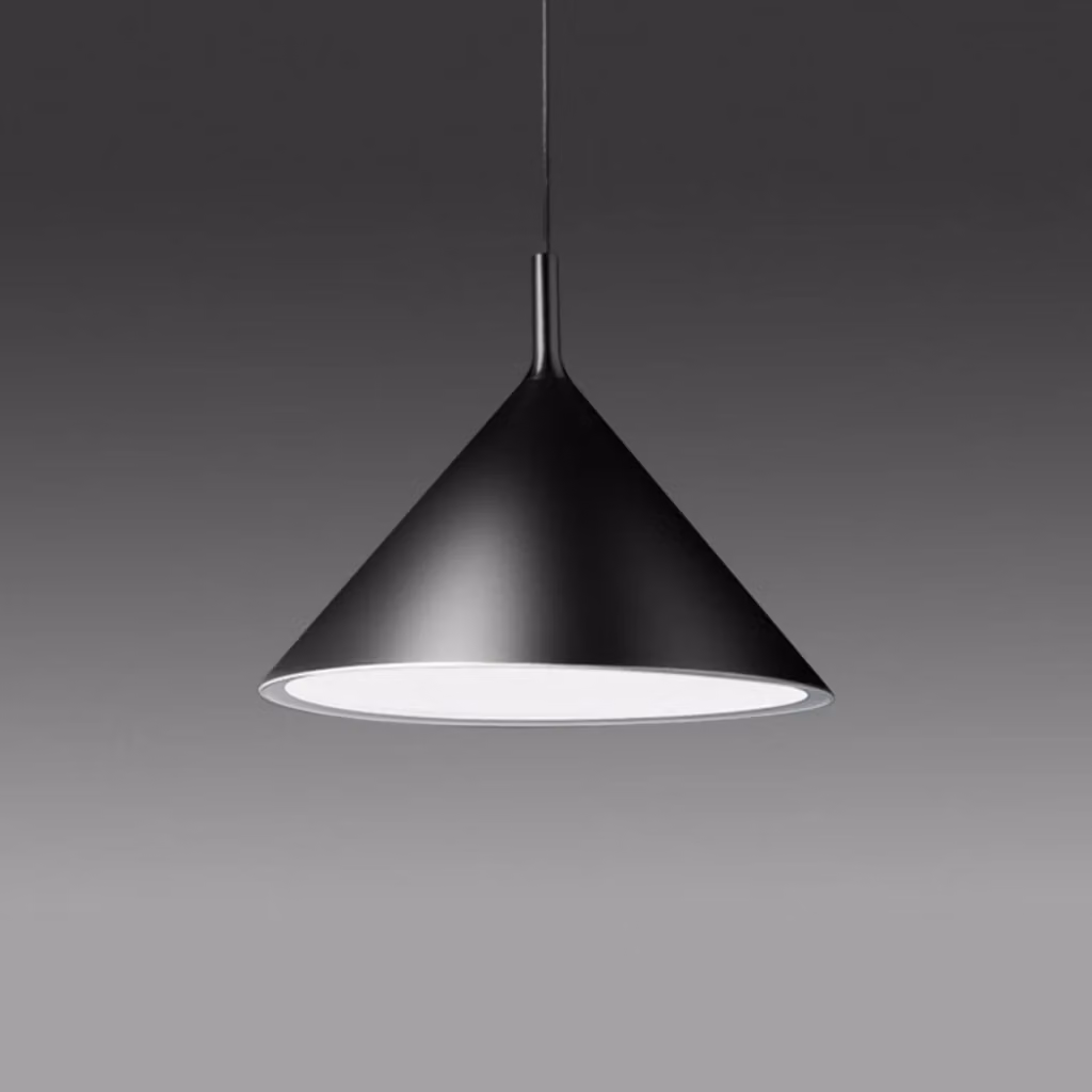 Lampada a Sospensione Barbie Gea Luce in Alluminio, Attacco E27 Max 60W, Design Moderno a Cono, Colore Nero o Bianco – 2