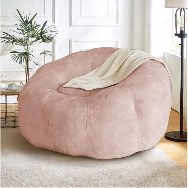 Pouf per bambini ergonomico in velluto a coste grigio