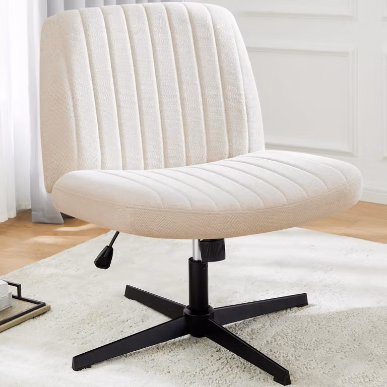 Sedia da ufficio senza braccioli, con altezza regolabile a 40,5 cm, rivestita in tessuto, ideale per l'ufficio e per l'uso in casa