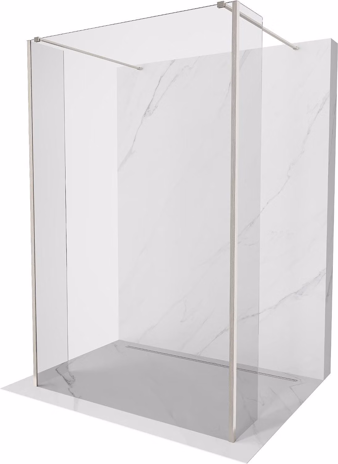 Mexen Kioto pannello doccia autoportante 120 x 30 x 30 cm, trasparente, nichel spazzolato - 800-120-030-222-97-00-030