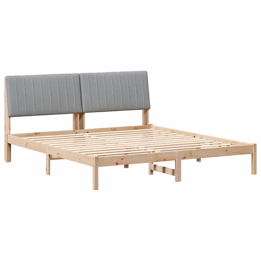 Struttura letto moderna vidaXL in pino massello non trattato marrone L 180 x P 200 cm – 2