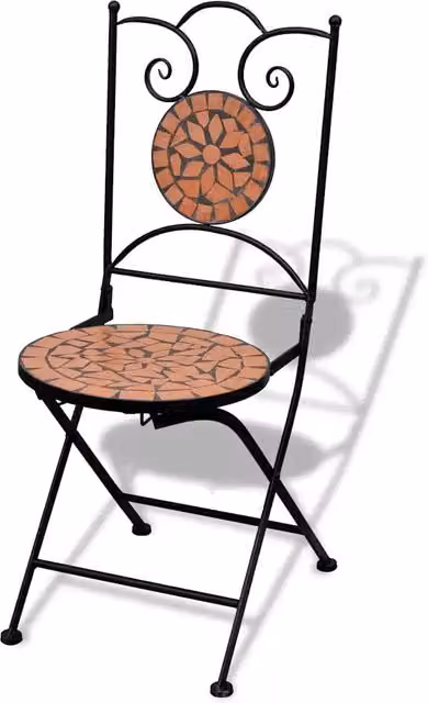 Sedie da Bistrot Pieghevoli 2 pz | Sedie da Esterno in Ceramica Terracotta