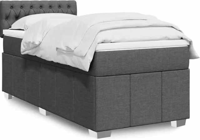 Giroletto a Molle con Materasso Grigio Scuro 90x190 cm Tessuto 3289231