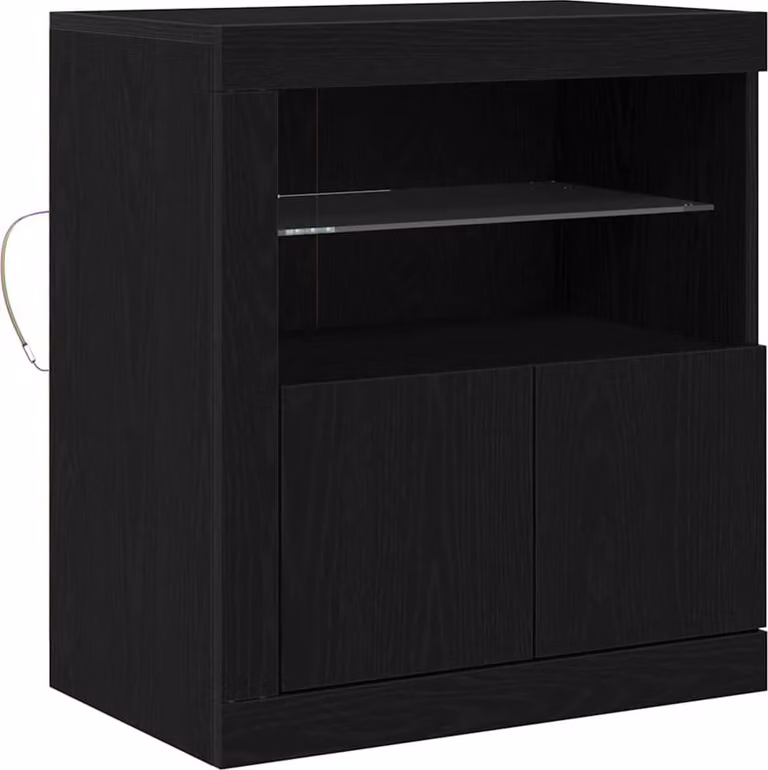 Madia LED Nero 60,5 x 37 x 67 cm Legno multistrato
