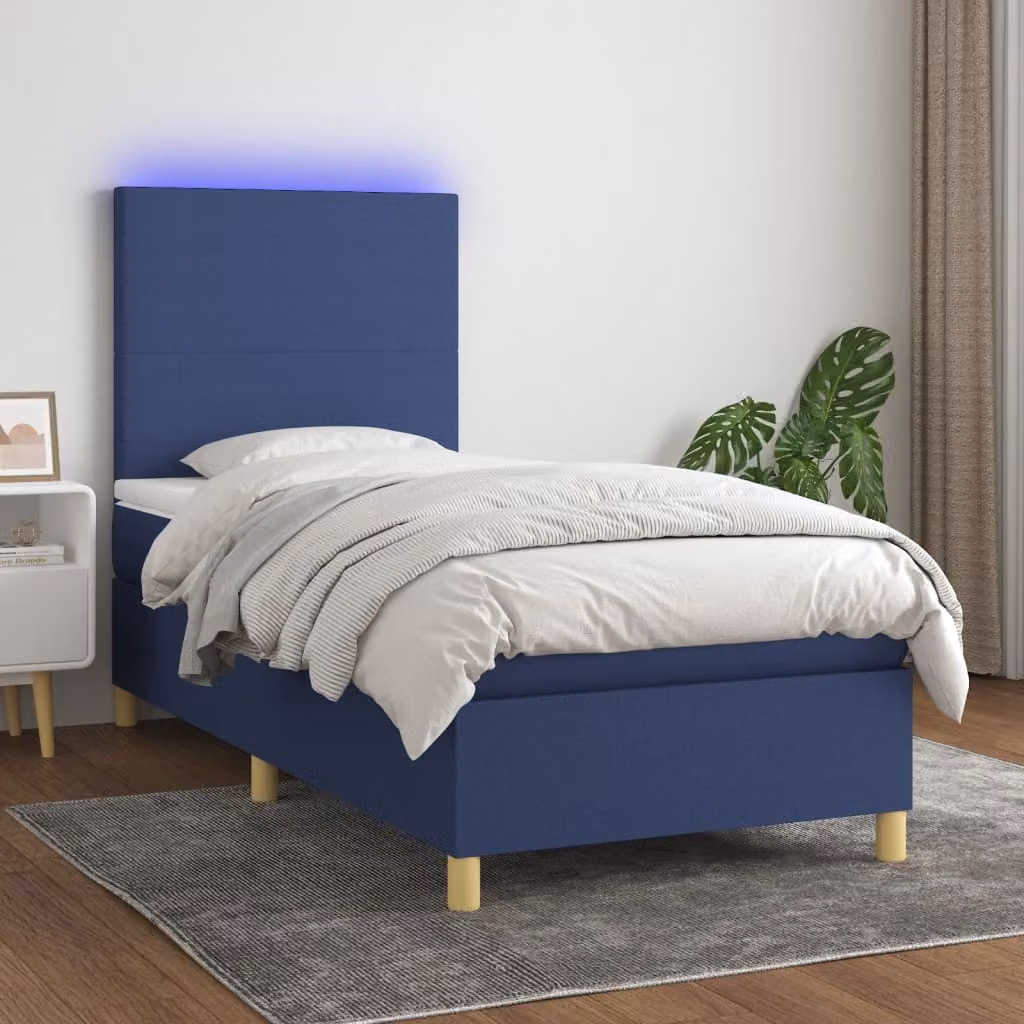 Maison Exclusive - Letto a Molle con Materasso e LED Blu 80x200 cm in Tessuto