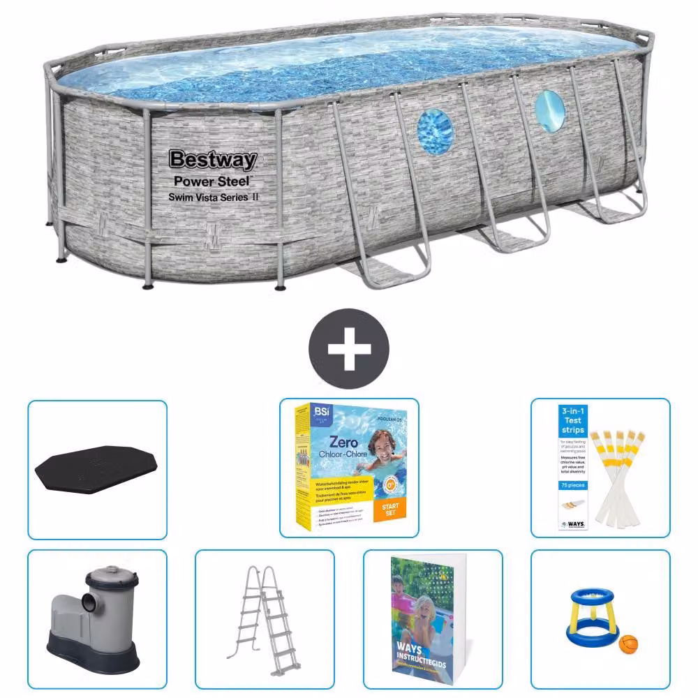 Bestway Power Steel, piscina ovale - 549x274x122 cm - composta da 6 parti, modello S529