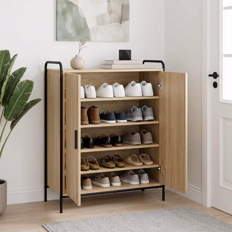 vidaXL Mobile per scarpe 76 x 36,5 x 93 cm Legno ingegnerizzato