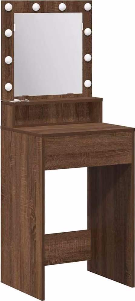 Tavolo da Trucco con specchio Rovere Marrone 50 x 41 x 135 cm