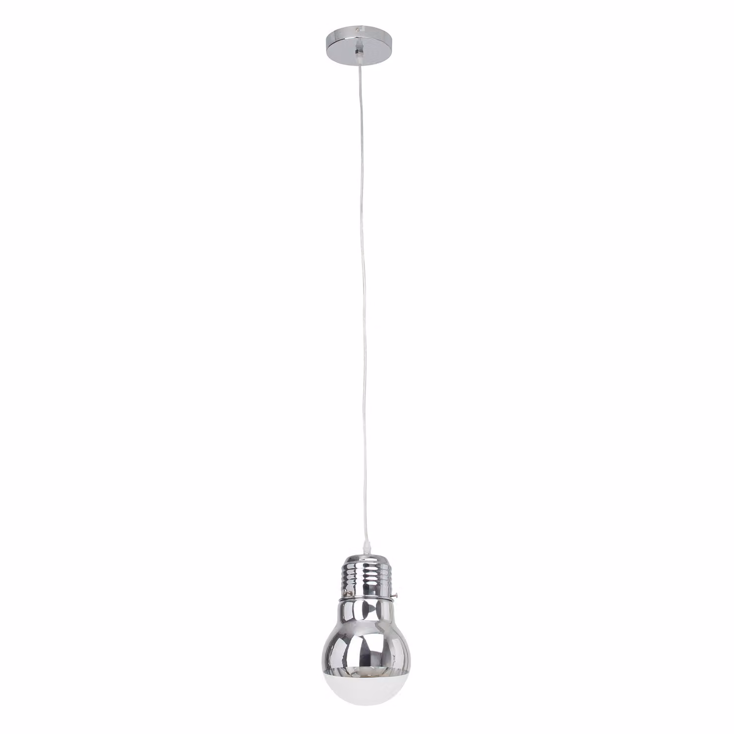 Lampada a sospensione Brilliant Bulby E27 PE, 1 luce cromo/trasparente 17370/15