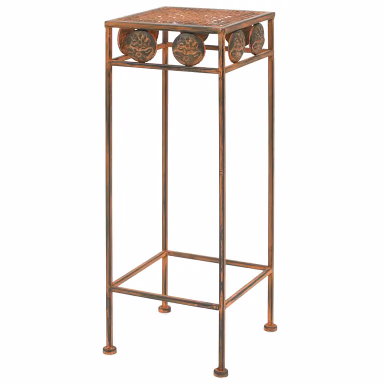 vidaXL Set di supporti per piante 3 pezzi in metallo stile vintage color ruggine