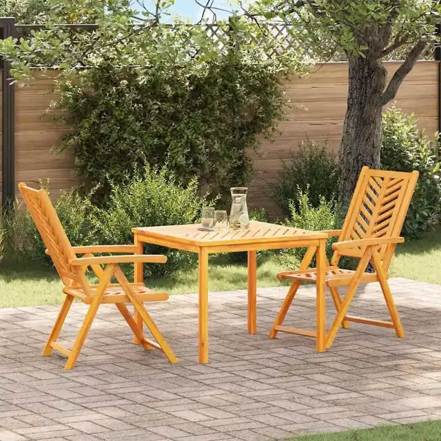 Set da Pranzo per Giardino 3 pz Marrone 3154121